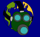 Dibujo Tierra con máscara de gas pintado por mariajose