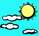 Dibujo Sol y nubes 2 pintado por coty