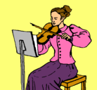 Dibujo Dama violinista pintado por Mery