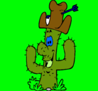 Dibujo Cactus con sombrero pintado por faniluuu