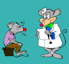 Dibujo Doctor y paciente ratón pintado por pigu