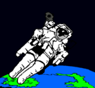 Dibujo Astronauta en el espacio pintado por santiago