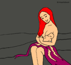 Dibujo Madre con su bebe pintado por yina