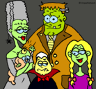 Dibujo Familia de monstruos pintado por alan