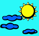 Dibujo Sol y nubes 2 pintado por santi