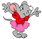 Dibujo Rata con vestido pintado por MARIANA