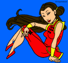 Dibujo Princesa ninja pintado por yuli