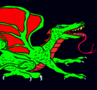 Dibujo Dragón réptil pintado por rap
