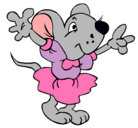 Dibujo Rata con vestido pintado por micaelamarinelli