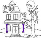 Dibujo Casa fantansma pintado por vela