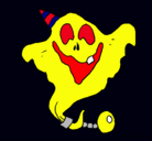 Dibujo Fantasma con sombrero de fiesta pintado por G999999999999