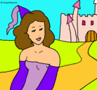 Dibujo Princesa y castillo pintado por Natalia