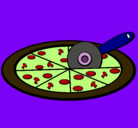 Dibujo Pizza pintado por laura