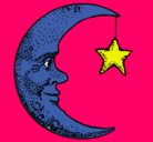 Dibujo Luna y estrella pintado por naiara