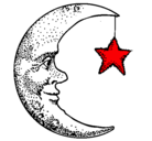 Dibujo Luna y estrella pintado por a