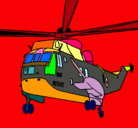 Dibujo Helicóptero al rescate pintado por vicente