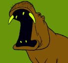 Dibujo Hipopótamo con la boca abierta pintado por pedro