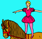 Dibujo Trapecista encima de caballo pintado por ivanna