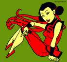Dibujo Princesa ninja pintado por lore