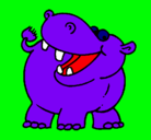 Dibujo Hipopótamo pintado por salomon