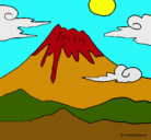 Dibujo Monte Fuji pintado por didi