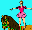 Dibujo Trapecista encima de caballo pintado por nadine