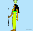 Dibujo Hathor pintado por M.D.A.