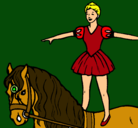 Dibujo Trapecista encima de caballo pintado por elena