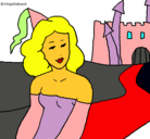 Dibujo Princesa y castillo pintado por GEMITAMAZA