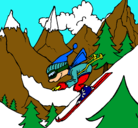 Dibujo Esquiador pintado por laura