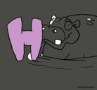 Dibujo Hipopótamo pintado por dylan