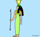 Dibujo Hathor pintado por cecy