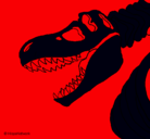 Dibujo Esqueleto tiranosaurio rex pintado por manuel