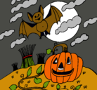 Dibujo Paisaje de Halloween pintado por hallowen