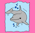 Dibujo Delfín pintado por tiburon