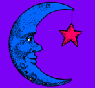 Dibujo Luna y estrella pintado por daniela