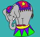 Dibujo Elefante actuando pintado por esmeralda