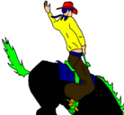 Dibujo Vaquero en caballo pintado por jose