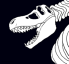 Dibujo Esqueleto tiranosaurio rex pintado por josue