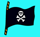 Dibujo Bandera pirata pintado por roger