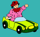 Dibujo Muñeca en coche descapotable pintado por heymerbenito