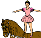Dibujo Trapecista encima de caballo pintado por marinaorti