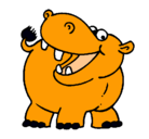 Dibujo Hipopótamo pintado por joel