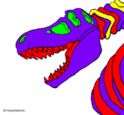 Dibujo Esqueleto tiranosaurio rex pintado por joni