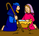 Dibujo Adoran al niño Jesús pintado por estherydanielyz