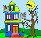 Dibujo Casa fantansma pintado por joaquin