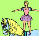 Dibujo Trapecista encima de caballo pintado por NATALIA