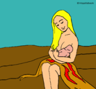 Dibujo Madre con su bebe pintado por irene.r.s
