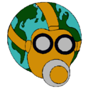 Dibujo Tierra con máscara de gas pintado por juandiegomesa