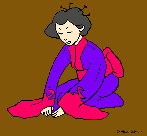 Geisha saludando